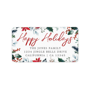 Glad helg Festive Return-adressetikett Adressetikett