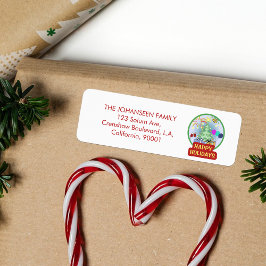 Glad helg Fet Typography Red and White Roligt Returadress Etikett