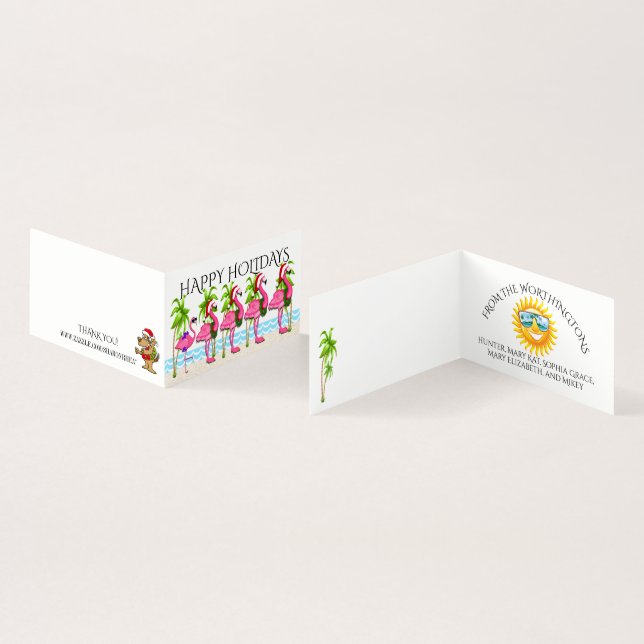 Glad helg Flamingo Stil #holiz Kort (In- och utsida)