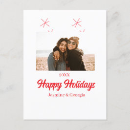 Glad helg flickors familjefotopresenter jul vykort