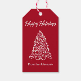 Glad helg Flournerad Julgran Presentetikett