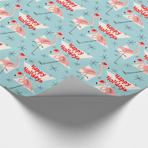 Glad helg för FlamingoSantas blått Presentpapper