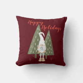 Glad helg Forest Gnome Maroon Kudde