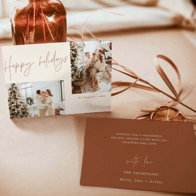 Glad helg fotojulkort | Boho Modern Inbjudningar (Skapare uppladdad)