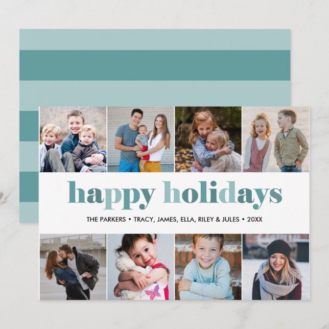 Glad helg | Fotokollage christmas nytt år Inbjudningar (Fram/baksida)