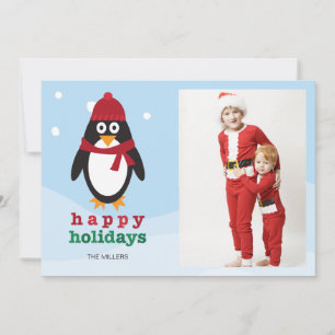 Glad helg fotokort med Penguin - jul Julkort