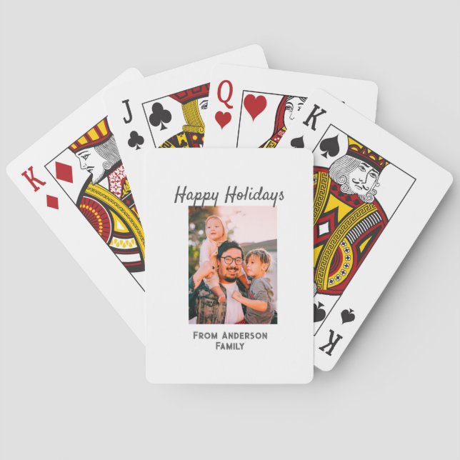 Glad helg fotomodern kärlek-familj casinokort (Baksidan)