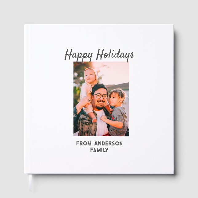 Glad helg fotomodern kärlek-familj gästböcker (Framsida)