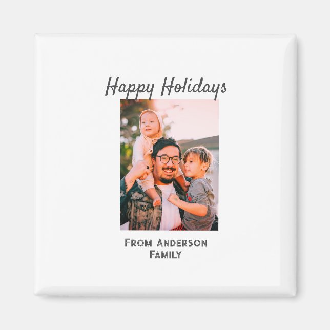 Glad helg fotomodern kärlek-familj magnet (Framsidan)