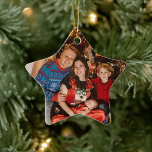 Glad helg fotoutgåvor, stjärnformad jul julgransprydnad keramik