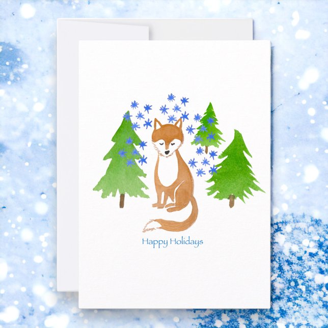 Glad helg Fox i Skogen Anteckningskort (Send a cute Holiday Greeting this year!)