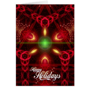 Glad helg Fractal jul Hälsningskort