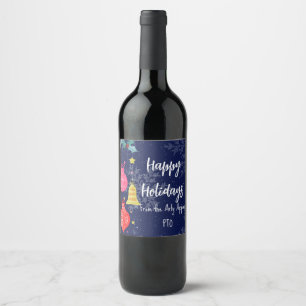 glad helg från en granne till social avstånd vinflaska etikett