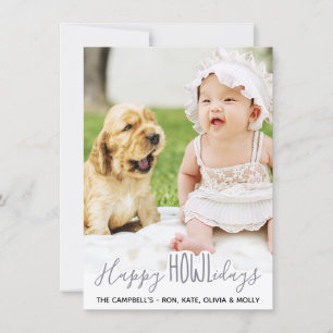 Glad helg från Hund-Grått Pet Photo Julkort