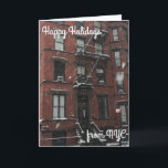 Glad helg från NYC-julen Hanukkah Snö<br><div class="desc">Kortet innehåller ett originalfoto av en övre Väster-bruna i en vintersnöstorm,  med GLAD HELG FRÅN NYC i ett söt typsnitt. Perfekt för att skicka julhälsningar eller semesterhälsningar på Hanukkah!</div>