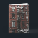 Glad helg från NYC-julen Hanukkah Snö<br><div class="desc">Kortet innehåller ett originalfoto av en övre Väster-bruna i en vintersnöstorm,  med GLAD HELG FRÅN NYC i ett söt typsnitt. Perfekt för att skicka julhälsningar eller semesterhälsningar på Hanukkah!</div>