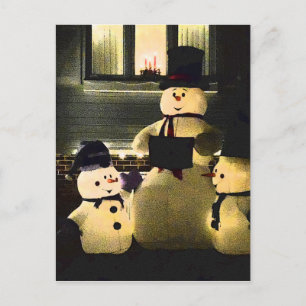 Glad helg från snögubbear vykort