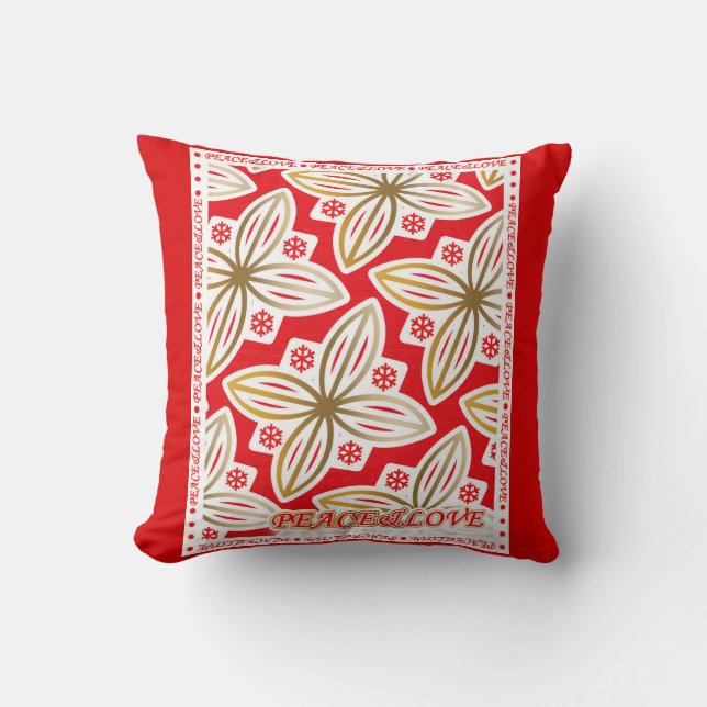 GLAD HELG | Fred&Kärlek | Poinsettia | Kudde (Framsida)