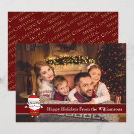 glad helg Fullt Card-foto med cute Santa Julkort