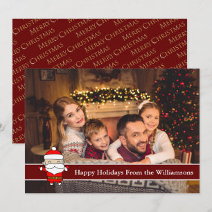 glad helg Fullt Card-foto med cute Santa Julkort
