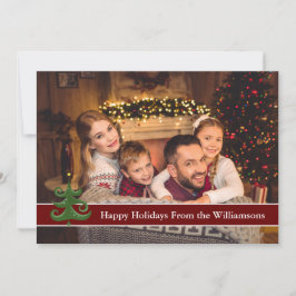 glad helg Fullt Card-foto med modern Träd Julkort