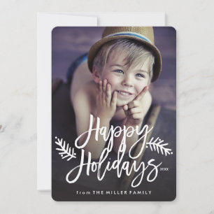 glad helg Fullt Photo Chic Hand Lettered Julkort