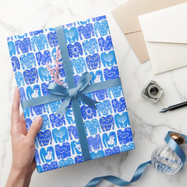 GLAD HELG Funny Ugly Hanukkah Sweaters Presentpapper (Gifting)