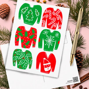 GLAD HELG Funny Ugly Julafton Sweaters Vykort