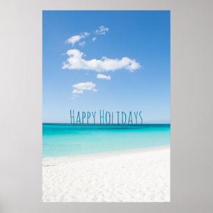 glad helg går till stranden poster