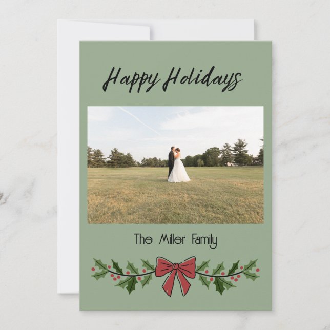 Glad helg Garland och Mistletoe Inbjudningar (Framsida)