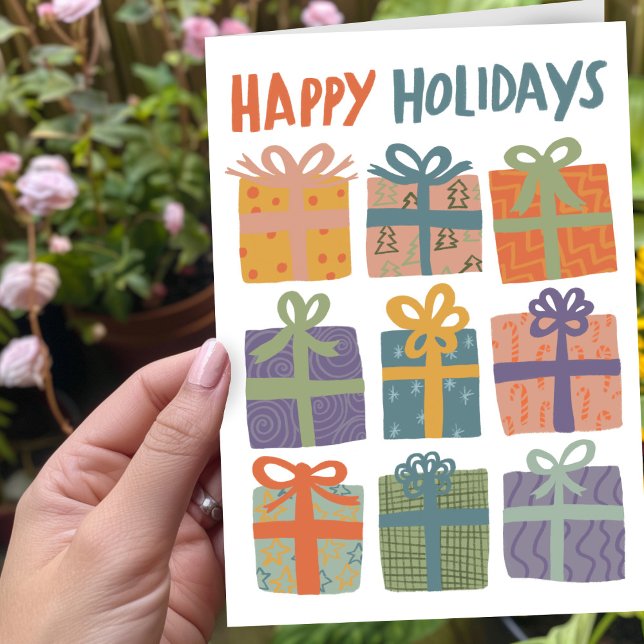 GLAD HELG ger ANPASSNINGSBARNA jultomte som ritas (HAPPY HOLIDAYS Gifts Christmas CUSTOM Hand-Drawn Holiday Greeting Card - add your own text inside
)