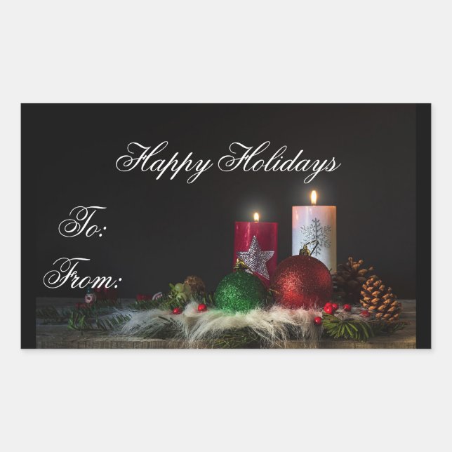 Glad helg Gift-etikett Rektangulärt Klistermärke (Framsida)