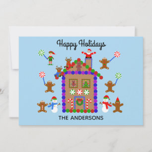 Glad helg Gingerbröd House #2-Helgdag Anteckningskort