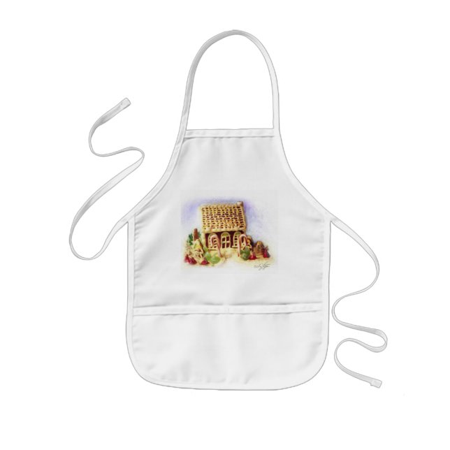 Glad helg Gingerbröd House Bib Apron Barnförkläde (Framsidan)