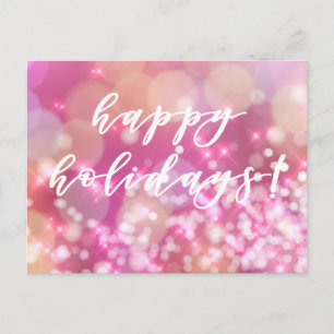 Glad helg! Glamous Rosa Sparkles jul Helg Vykort