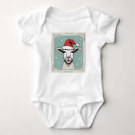 Glad helg Goat med Santa Hat, Julafton Goat T Shirt