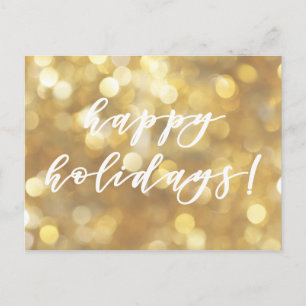 Glad helg! God jul i Guld Sparkles Helg Vykort