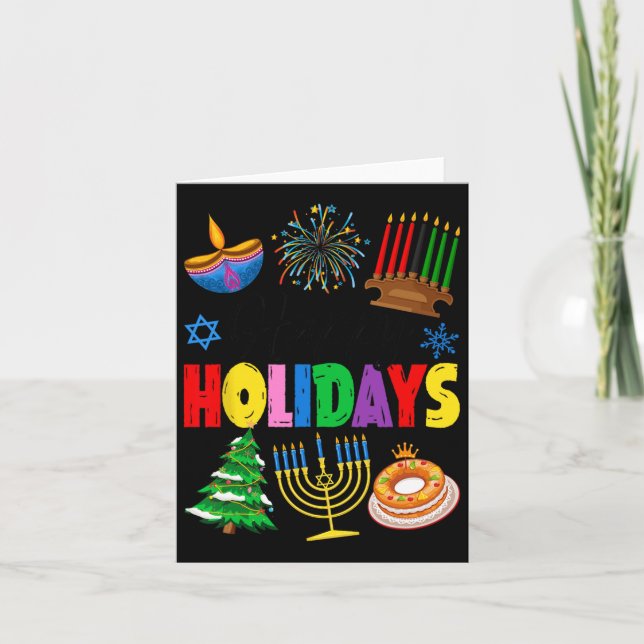 Glad helg God jul Lycklig Hanukkah Happ Kort (Framsida)