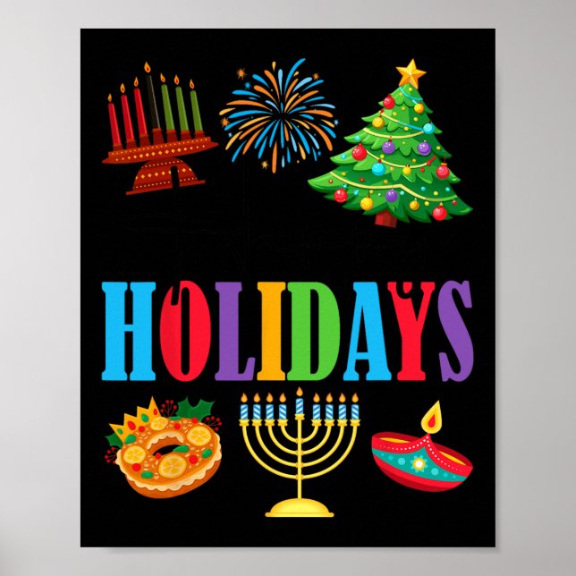 Glad helg God jul Lycklig Hanukkah Happ Poster (Framsidan)