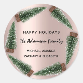 Glad helg God jul Träd Namn Ro Runt Klistermärke