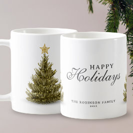 Glad helg God jul Träd typografi Kaffemugg