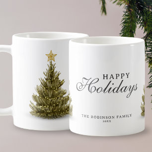 Glad helg God jul Träd typografi Kaffemugg