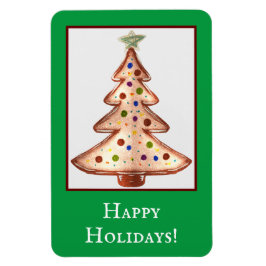 Glad helg Golden Julgran Magnet