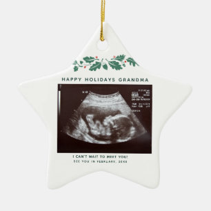 Glad helg Grandma Gravid Notice Julgransprydnad Keramik