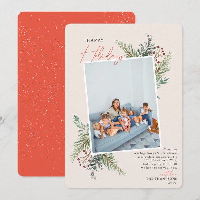 glad helg Gräs Tan Flytta Announement Julkort (Fram/baksida)