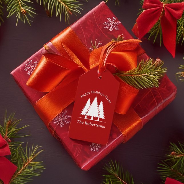 Glad helg Gräs Träd Land Presentetikett (Skapare uppladdad)