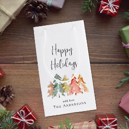 Glad helg Gräs Träd Vattenfärgsjul