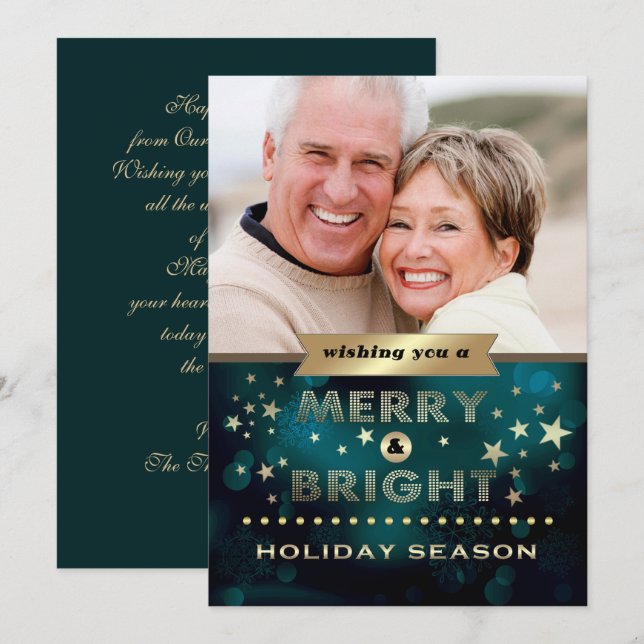 Glad helg. Grönt Guld julfoto Julkort (Fram/baksida)