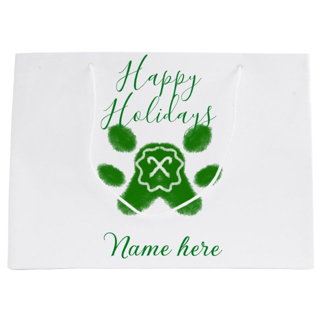 Glad helg grönt hund sällskapsdjur av arten tass c (Framsidan)