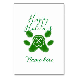 Glad helg grönt hund sällskapsdjur av arten tass c bordsnummer